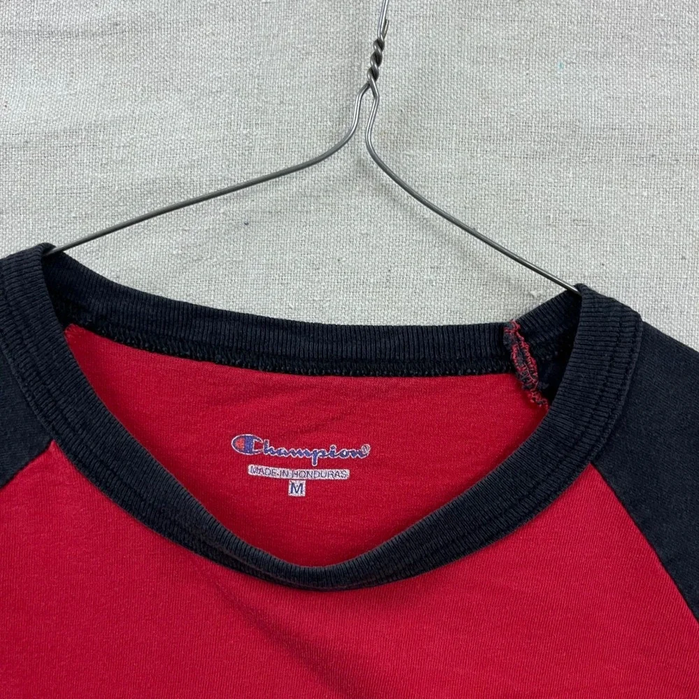 VTG Champion Willie Nelson Spirit Shirt M Red Black Raglan 3/4 Sleeve Graphic - Picture 3 of 10